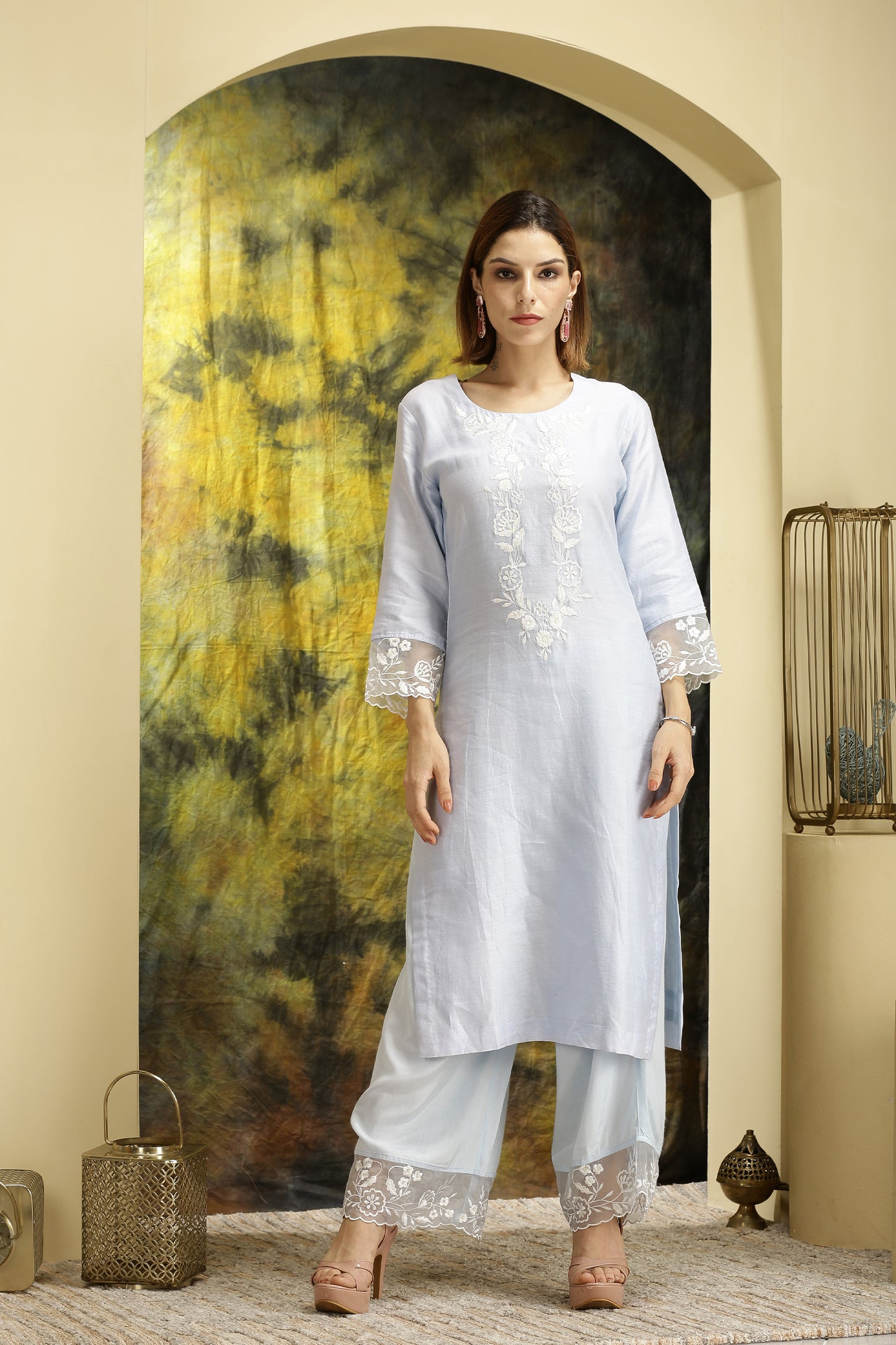 Subhaga - Sky Blue Suit Set