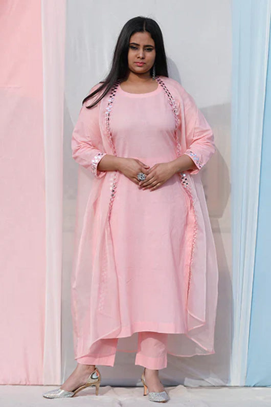 Cape Suit - Baby Pink Suit Set