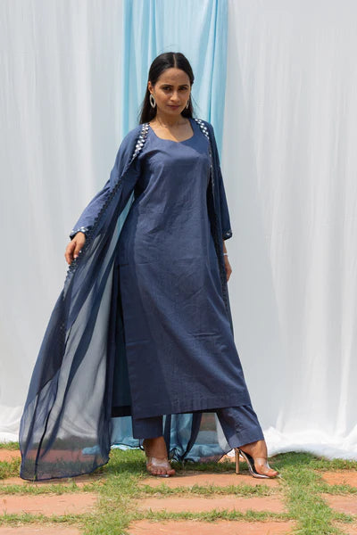 Cape Suit - Dark Grey Suit Set