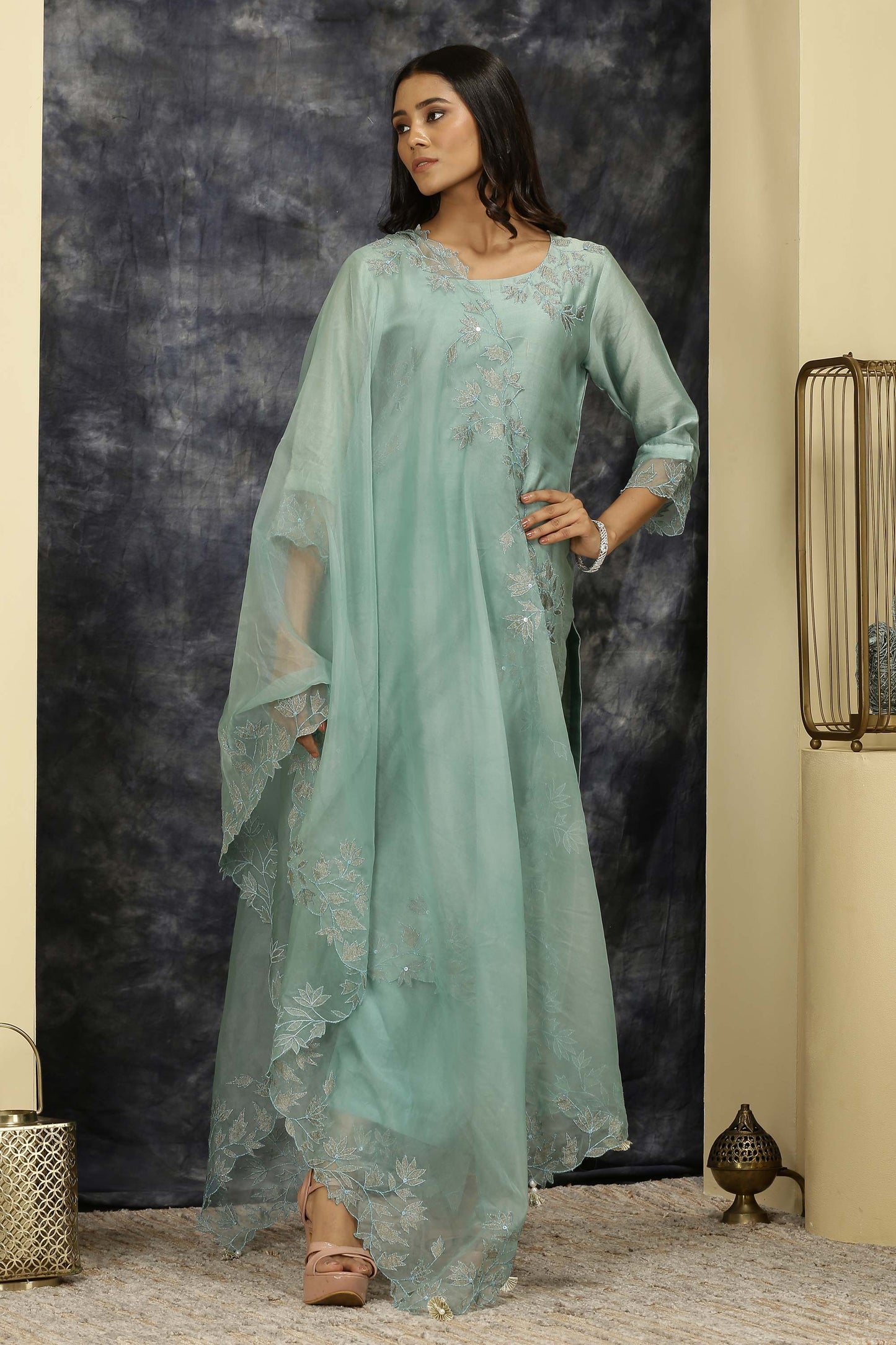 Rajdulari - Powder Blue Suit Set