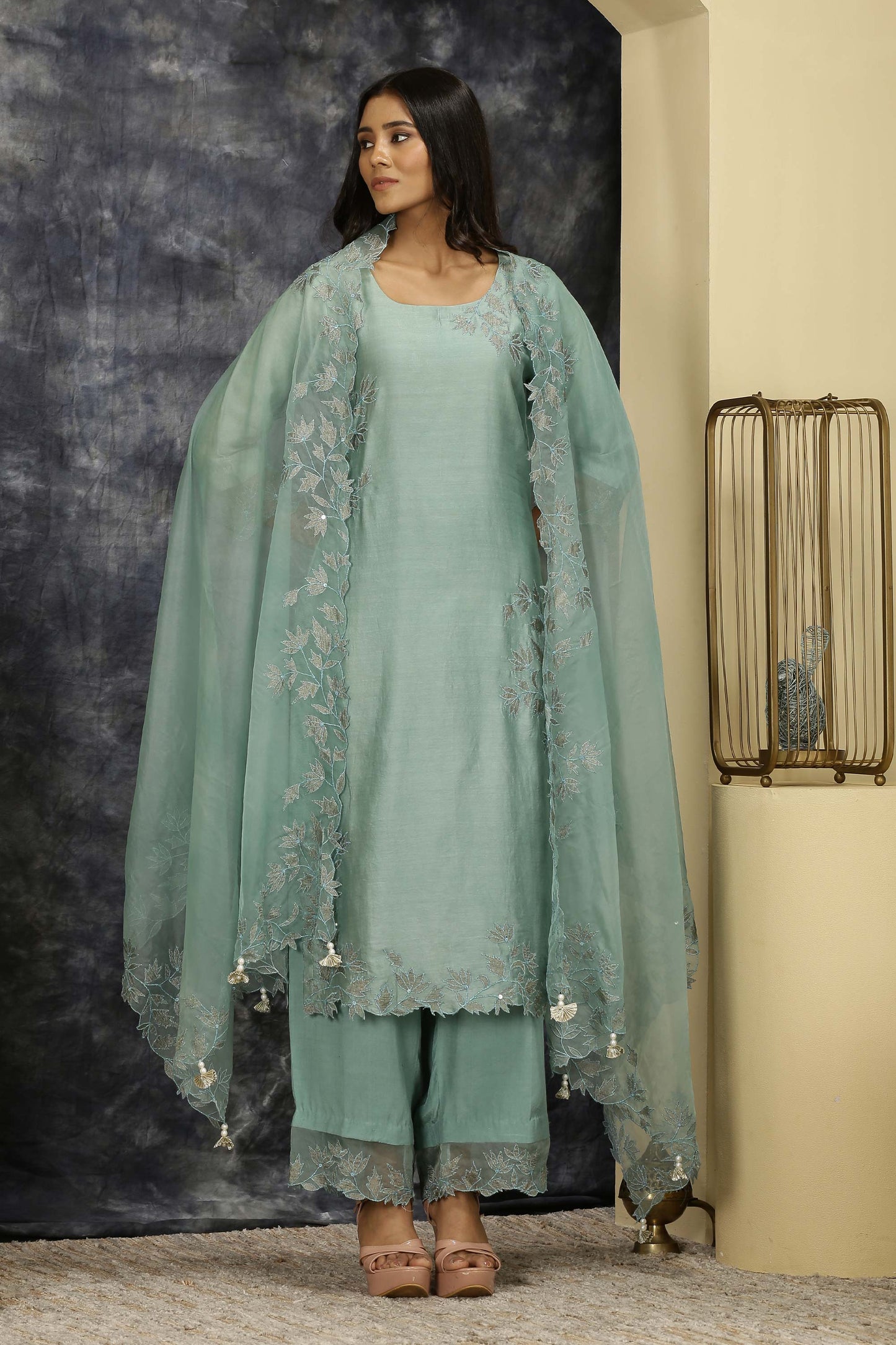 Rajdulari - Powder Blue Suit Set