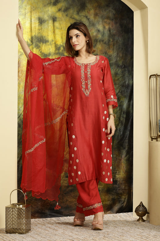 Meenakshi - Red Suit Set