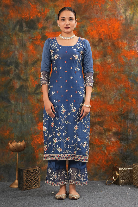 Rukmani - Midnight Blue Suit Set