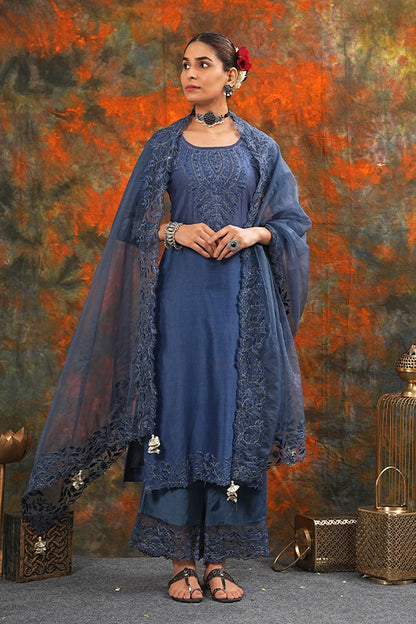 Harshita - Midnight Blue Suit Set