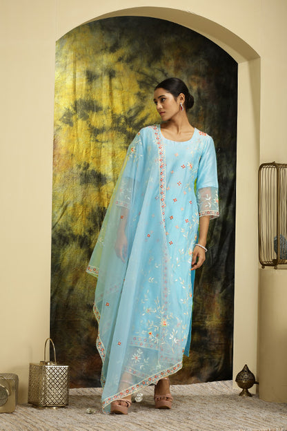 Rukmani - Sky Blue Suit Set