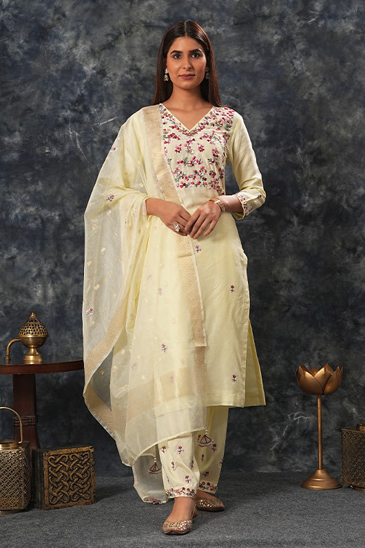 Saumya - Lemon Yellow Suit Set