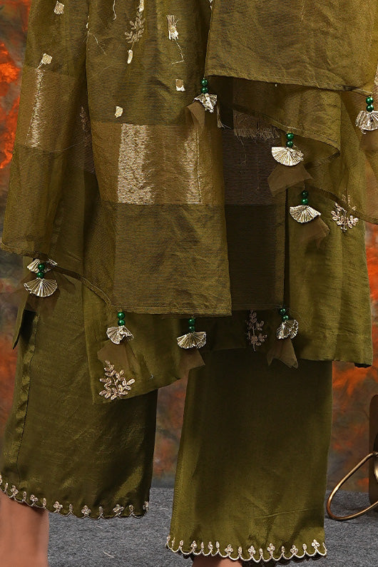 Raj - Olive Green Suit Set