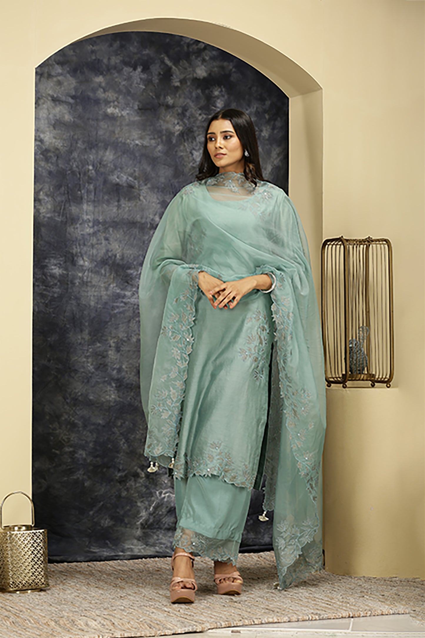 Rajdulari - Powder Blue Suit Set