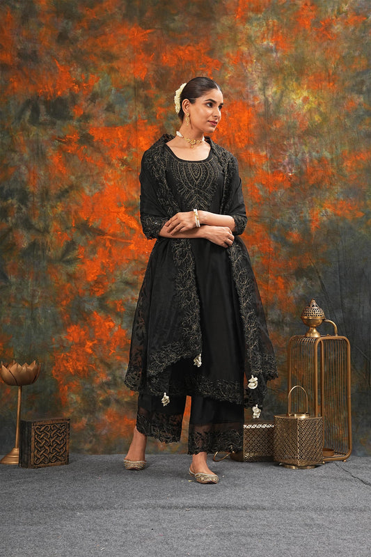 Harshita - Black Suit Set