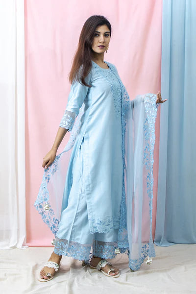 Harshita - Sky Blue Suit Set