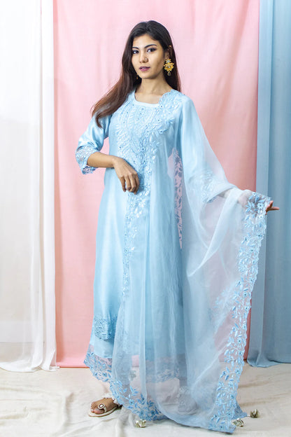 Harshita - Sky Blue Suit Set